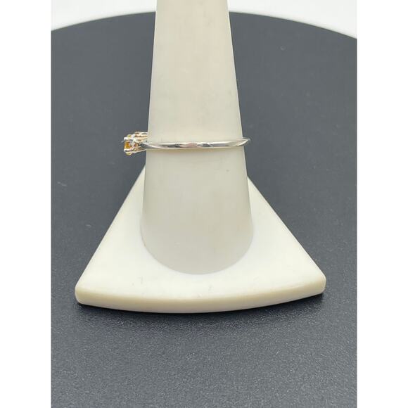 Chuck Clemency STS 925 Signed Citrine Five Stone Sterling Silver Ring Size 9.5 - Picture 8 of 9